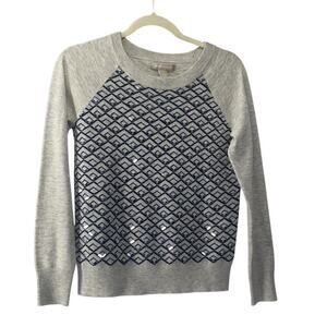 Banana Republic Wool Blend Sequin Gray Sweater Small